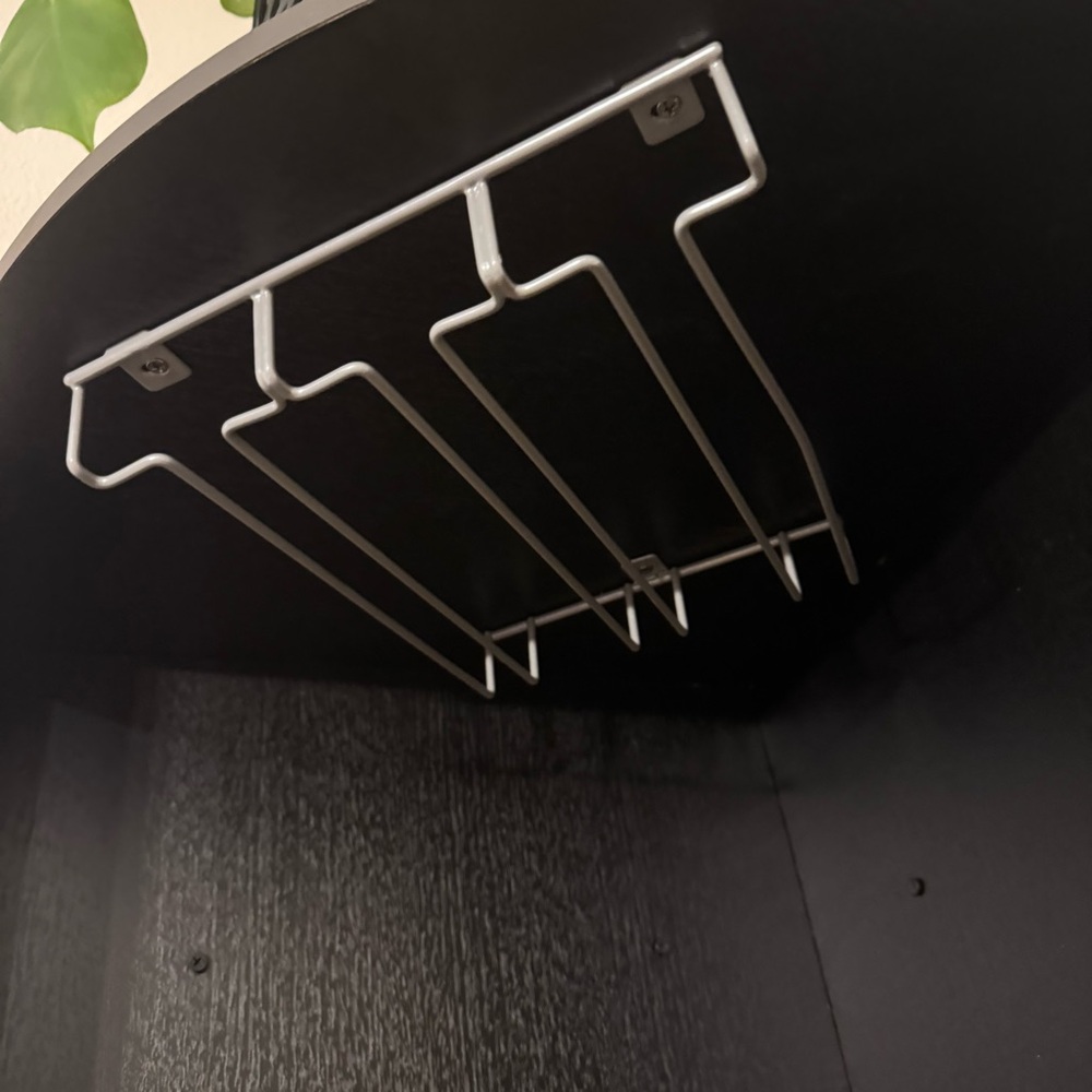 Silver Hanging Metal Wine Rack